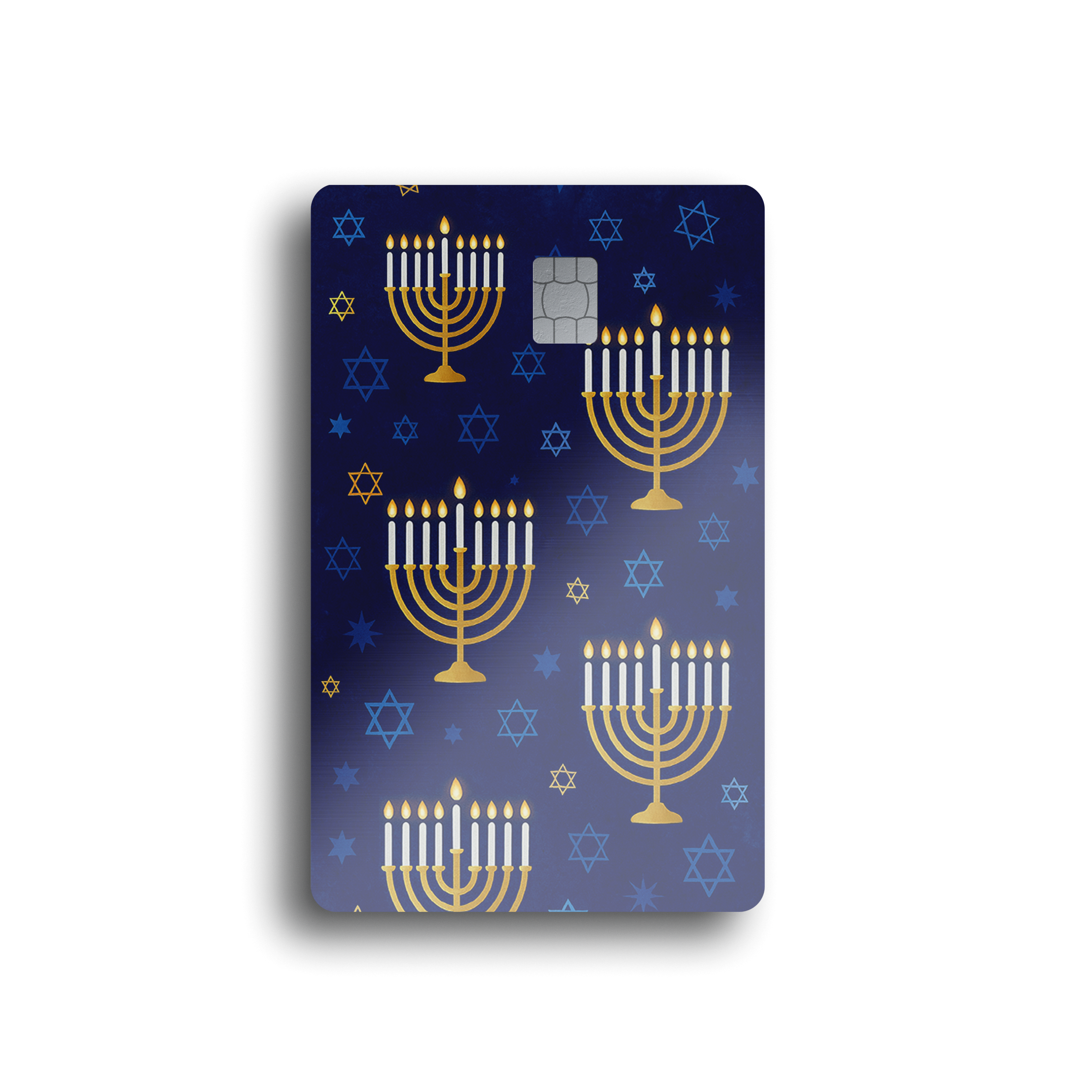 Blue Menorah Card Skin